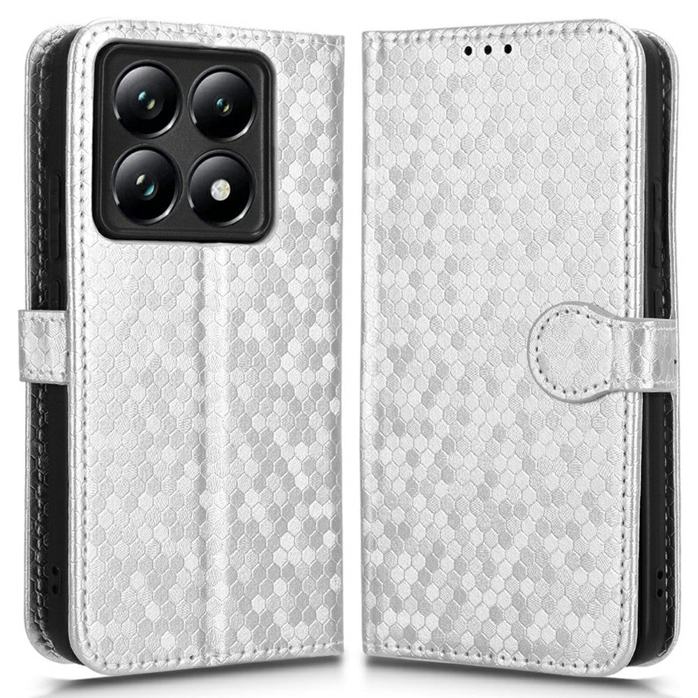 For Xiaomi 14T Pro Wallet Case Dot Pattern Imprint PU Leather Phone Cover