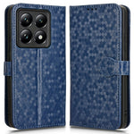 For Xiaomi 14T Pro Wallet Case Dot Pattern Imprint PU Leather Phone Cover