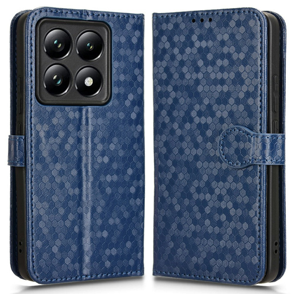 For Xiaomi 14T Pro Wallet Case Dot Pattern Imprint PU Leather Phone Cover