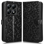 For Xiaomi 14T Pro Wallet Case Dot Pattern Imprint PU Leather Phone Cover