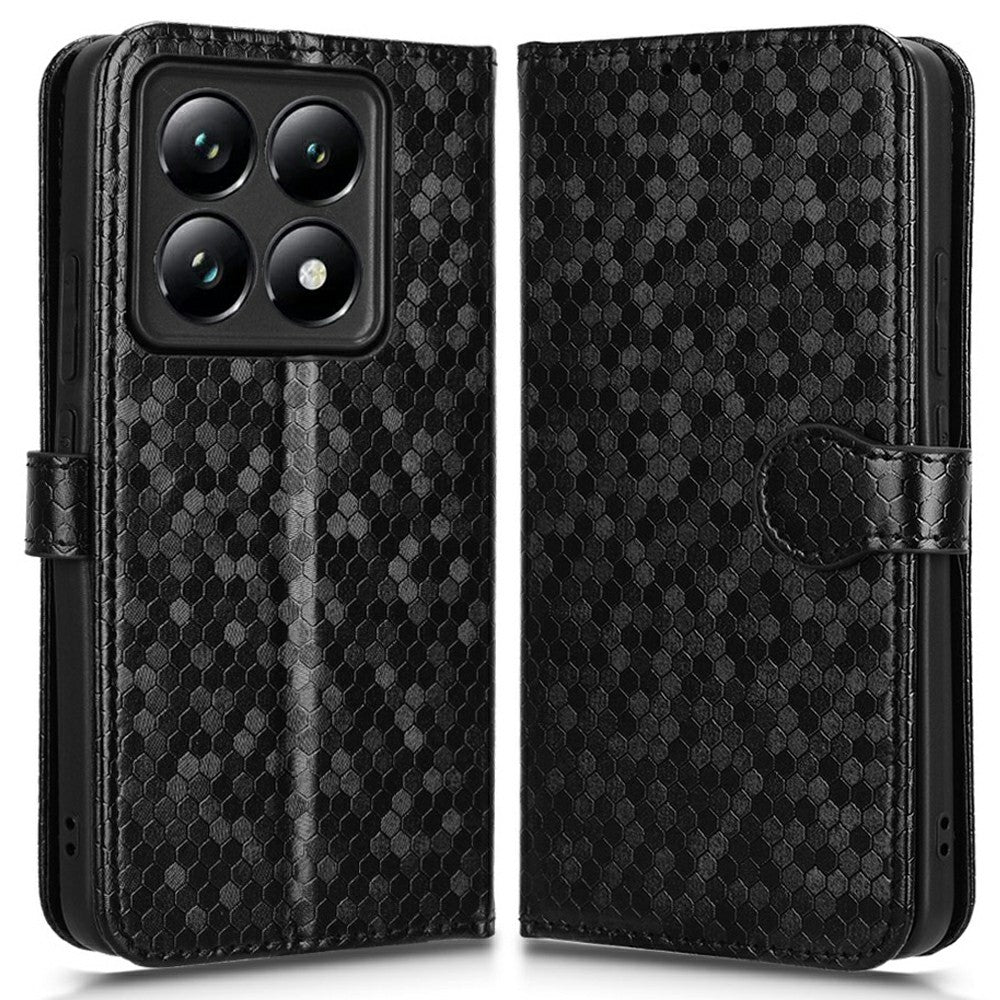 For Xiaomi 14T Pro Wallet Case Dot Pattern Imprint PU Leather Phone Cover