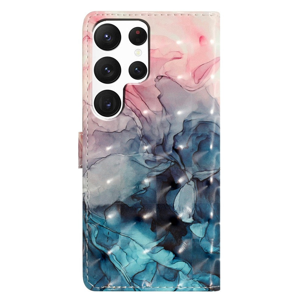 For Samsung Galaxy S25 Ultra Case PU Leather 3D Pattern Printing Wallet Phone Cover