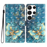 For Samsung Galaxy S25 Ultra Case PU Leather 3D Pattern Printing Wallet Phone Cover