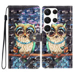 For Samsung Galaxy S25 Ultra Case PU Leather 3D Pattern Printing Wallet Phone Cover