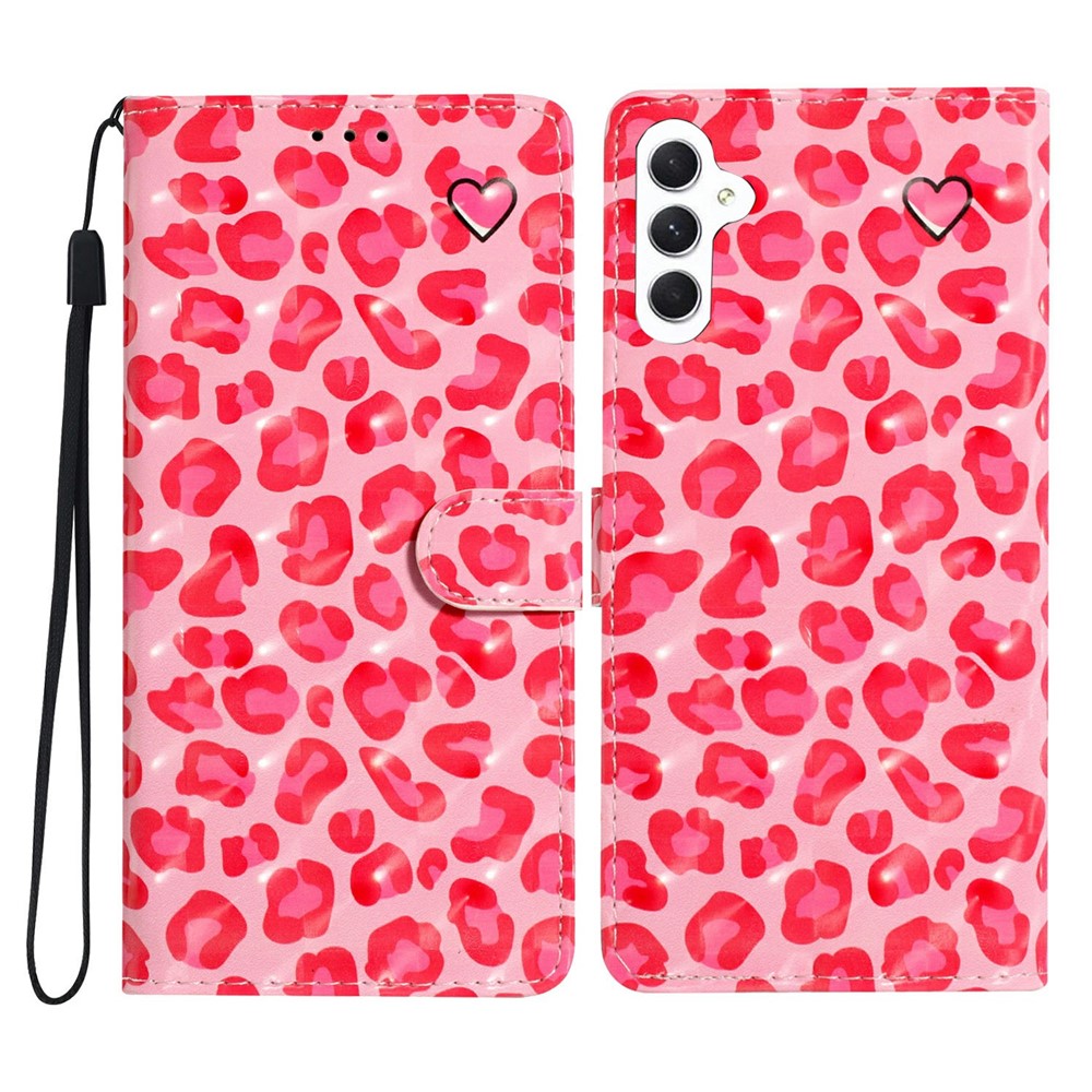 For Samsung Galaxy S25 Case PU Leather 3D Pattern Printing Wallet Phone Cover