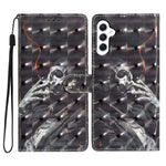 For Samsung Galaxy S25 Case PU Leather 3D Pattern Printing Wallet Phone Cover