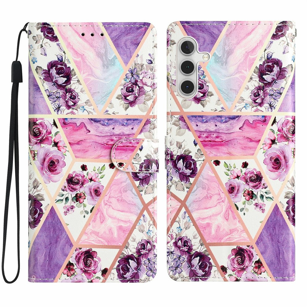 For Samsung Galaxy S25+ Wallet Case PU Leather Pattern Printing Stand Phone Cover with Strap