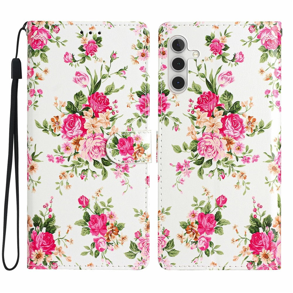For Samsung Galaxy S25+ Wallet Case PU Leather Pattern Printing Stand Phone Cover with Strap