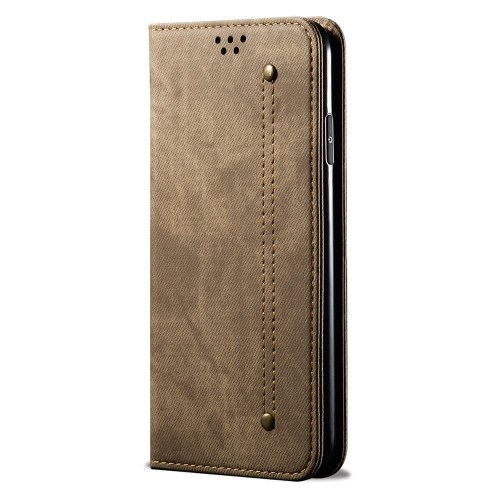 For Xiaomi 14T Pro Case Jeans Cloth Texture Anti-Scratch Leather Stand Phone Cover