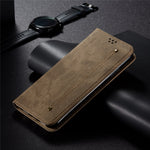 For Xiaomi 14T Pro Case Jeans Cloth Texture Anti-Scratch Leather Stand Phone Cover