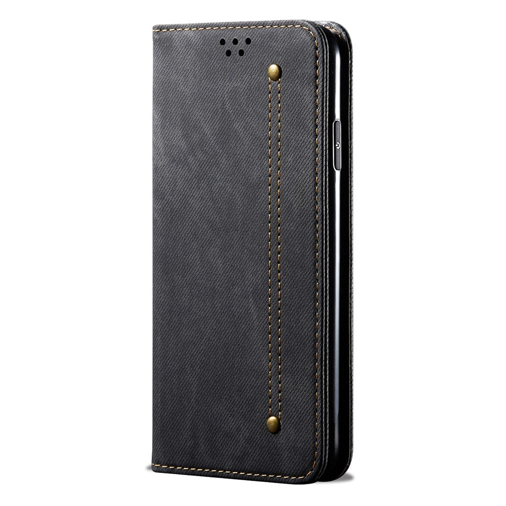 For Xiaomi 14T Case Jeans Cloth Texture Anti-Scratch Leather Stand Phone Cover