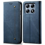 For Xiaomi 14T Case Jeans Cloth Texture Anti-Scratch Leather Stand Phone Cover