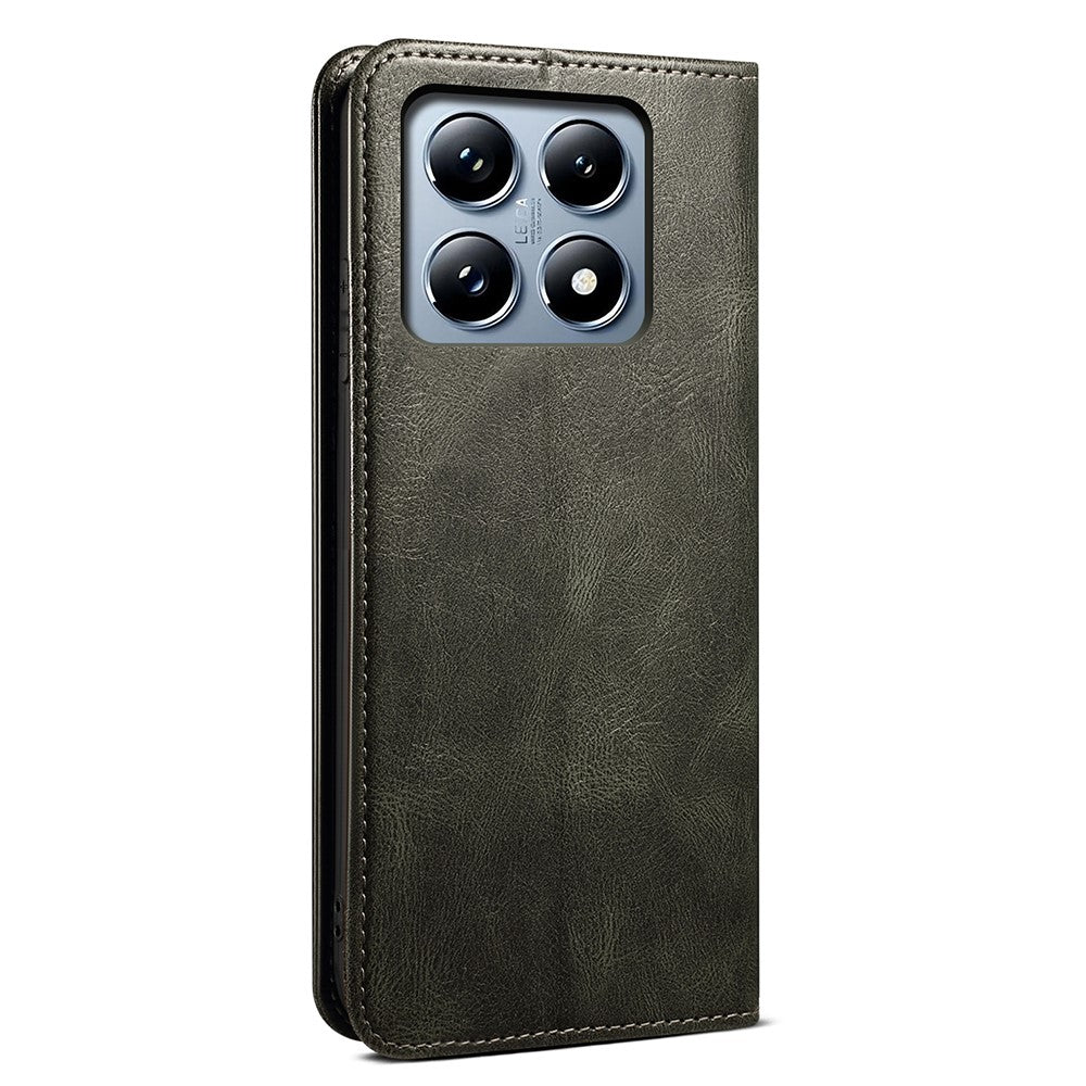For Xiaomi 14T Case Crazy Horse Texture Waxy Leather Wallet Stand Phone Cover