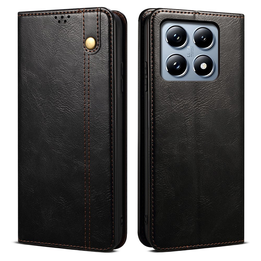 For Xiaomi 14T Case Crazy Horse Texture Waxy Leather Wallet Stand Phone Cover