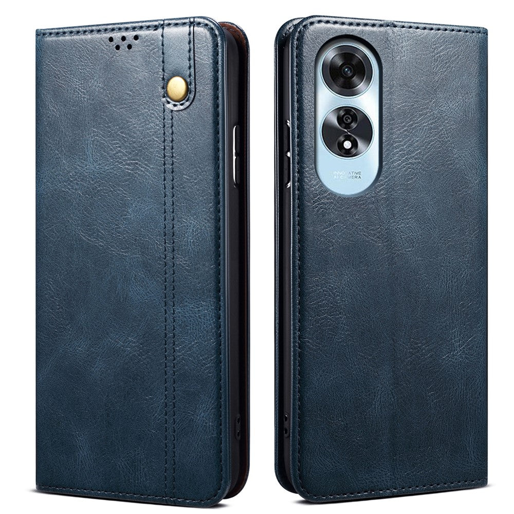 For Oppo A60 4G Case Crazy Horse Texture Waxy Leather Wallet Stand Phone Cover