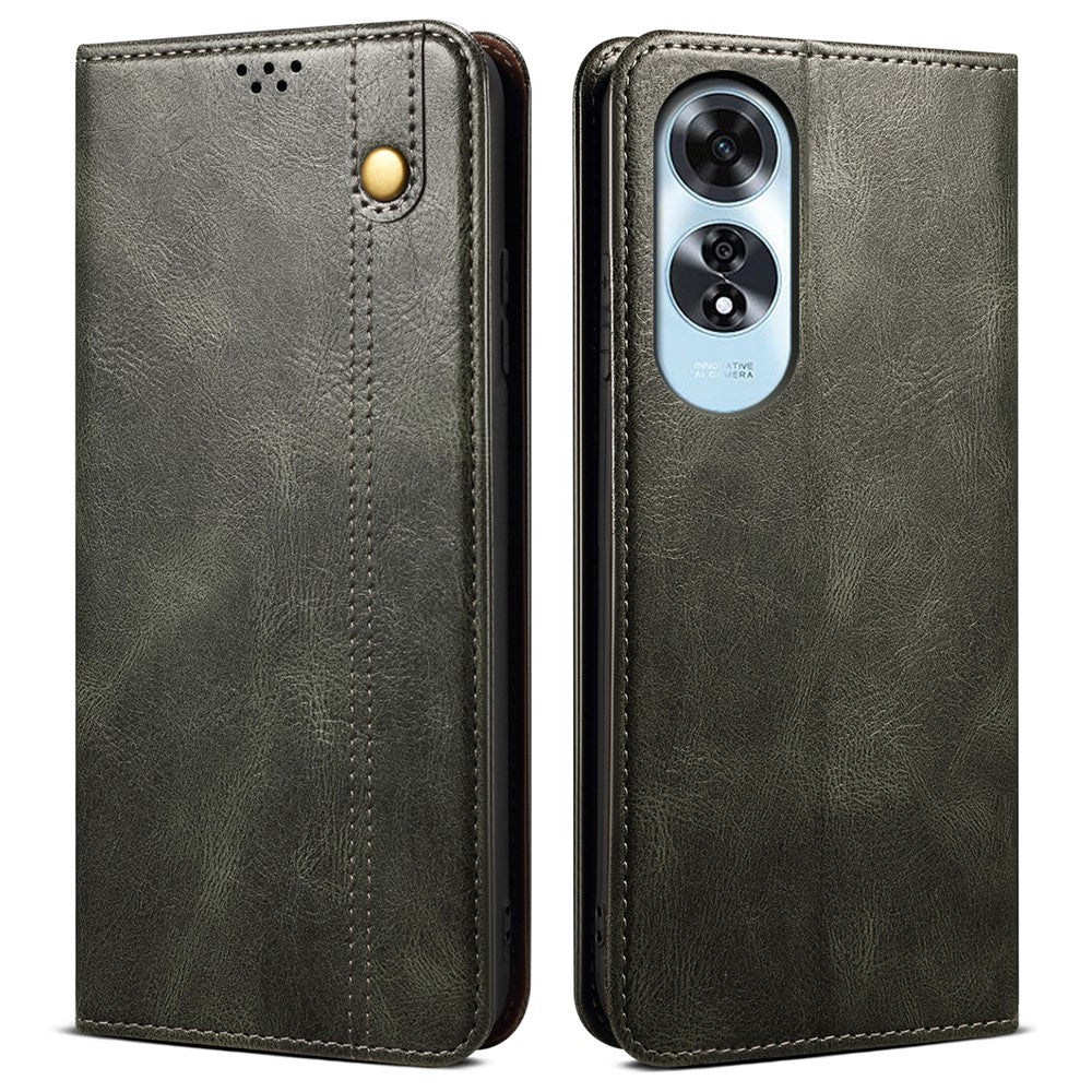 For Oppo A60 4G Case Crazy Horse Texture Waxy Leather Wallet Stand Phone Cover