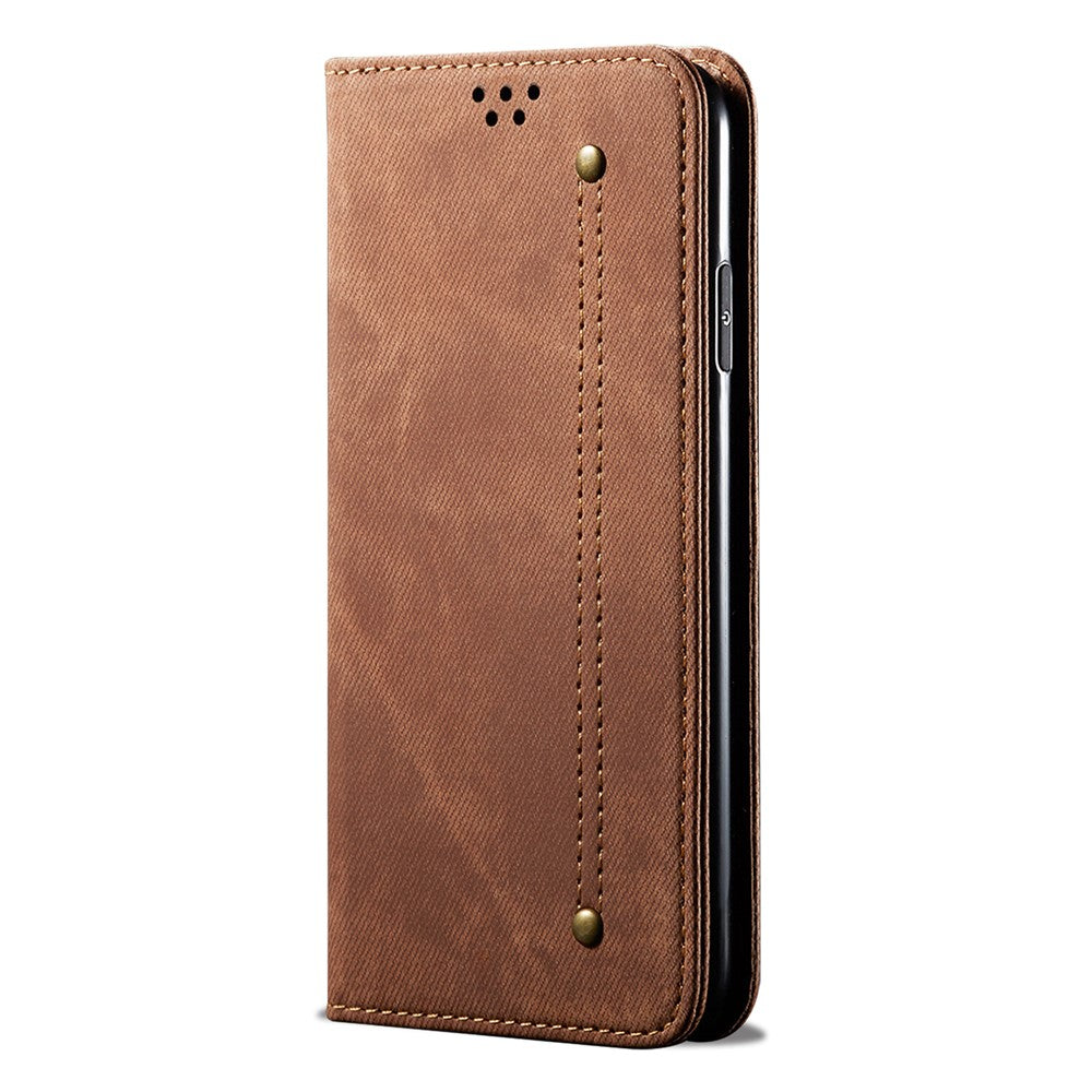 For Oppo A60 4G Case Jeans Cloth Texture Anti-Scratch Leather Stand Phone Cover