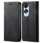 For Oppo A60 4G Case Jeans Cloth Texture Anti-Scratch Leather Stand Phone Cover