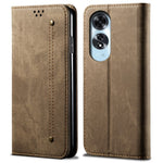 For Oppo A60 4G Case Jeans Cloth Texture Anti-Scratch Leather Stand Phone Cover