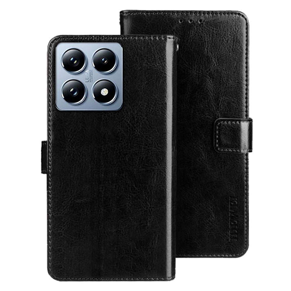 IDEWEI For Xiaomi 14T Pro Stand Case Crazy Horse Texture Leather Phone Cover