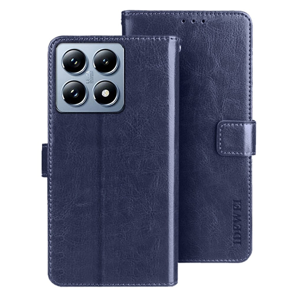 IDEWEI For Xiaomi 14T Pro Stand Case Crazy Horse Texture Leather Phone Cover