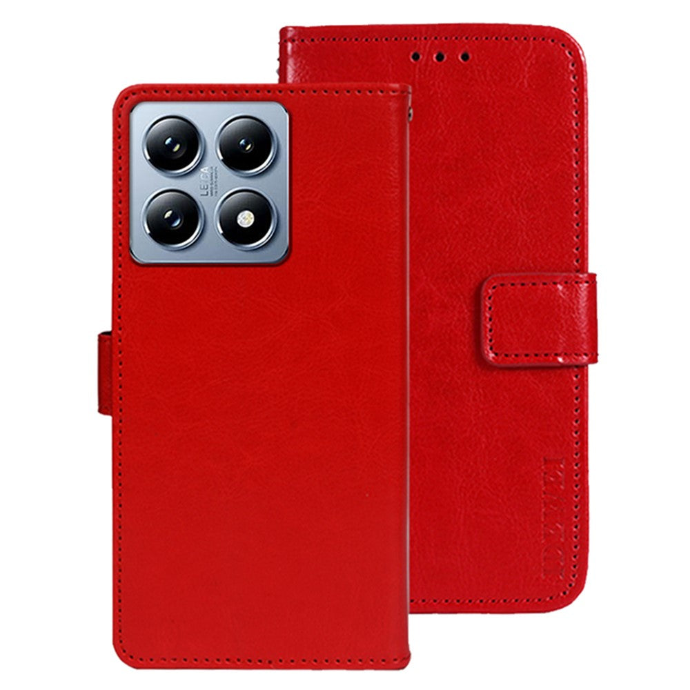IDEWEI For Xiaomi 14T Pro Stand Case Crazy Horse Texture Leather Phone Cover