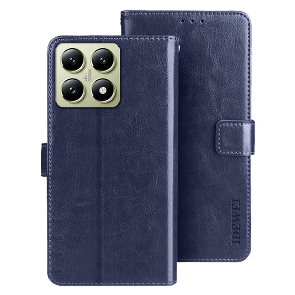 IDEWEI For Xiaomi 14T Stand Case Crazy Horse Texture Leather Phone Cover
