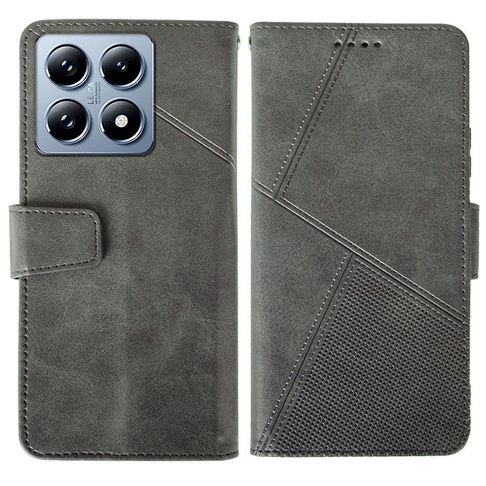 IDEWEI For Xiaomi 14T Pro Case Leather Wallet Phone Cover Stand Calf Texture