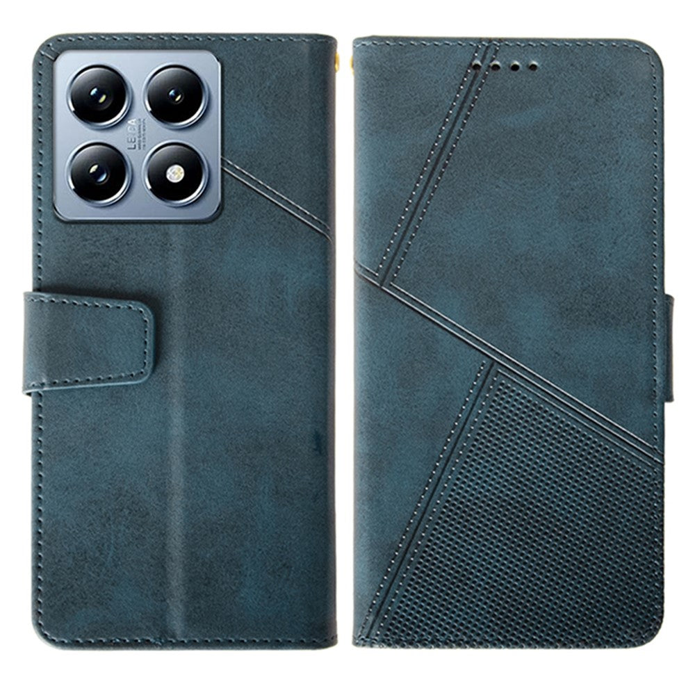 IDEWEI For Xiaomi 14T Pro Case Leather Wallet Phone Cover Stand Calf Texture