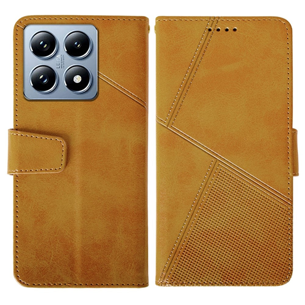 IDEWEI For Xiaomi 14T Pro Case Leather Wallet Phone Cover Stand Calf Texture