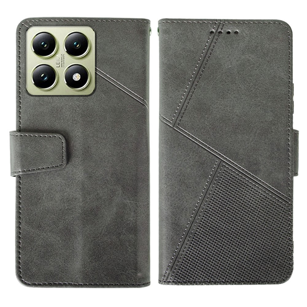 IDEWEI For Xiaomi 14T Case Leather Wallet Phone Cover Stand Calf Texture