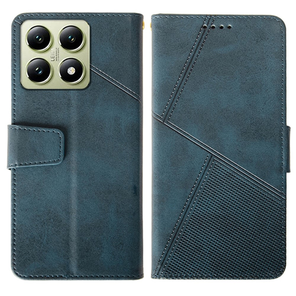 IDEWEI For Xiaomi 14T Case Leather Wallet Phone Cover Stand Calf Texture