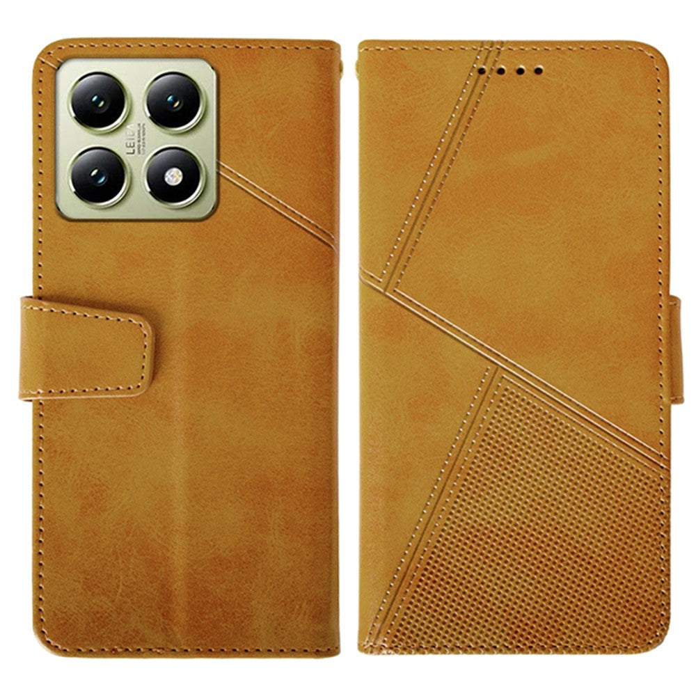 IDEWEI For Xiaomi 14T Case Leather Wallet Phone Cover Stand Calf Texture
