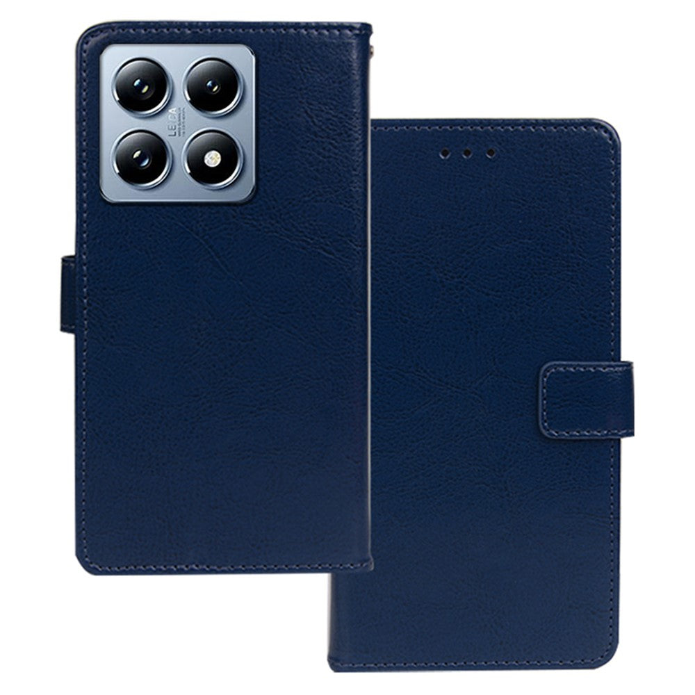IDEWEI for Xiaomi 14T Pro Case Card Slots Holder Leather Phone Cover Crazy Horse Texture