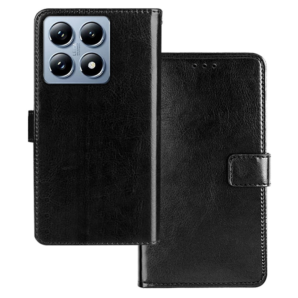 IDEWEI for Xiaomi 14T Pro Case Card Slots Holder Leather Phone Cover Crazy Horse Texture