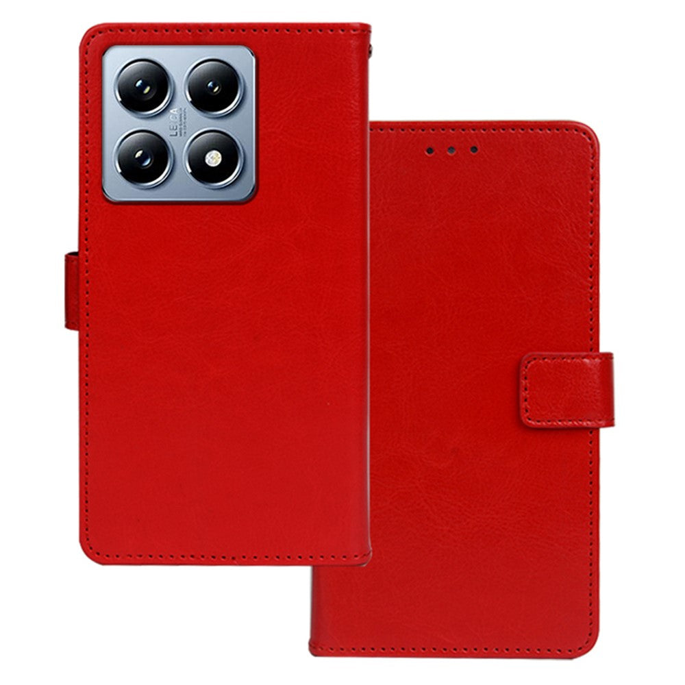 IDEWEI for Xiaomi 14T Pro Case Card Slots Holder Leather Phone Cover Crazy Horse Texture