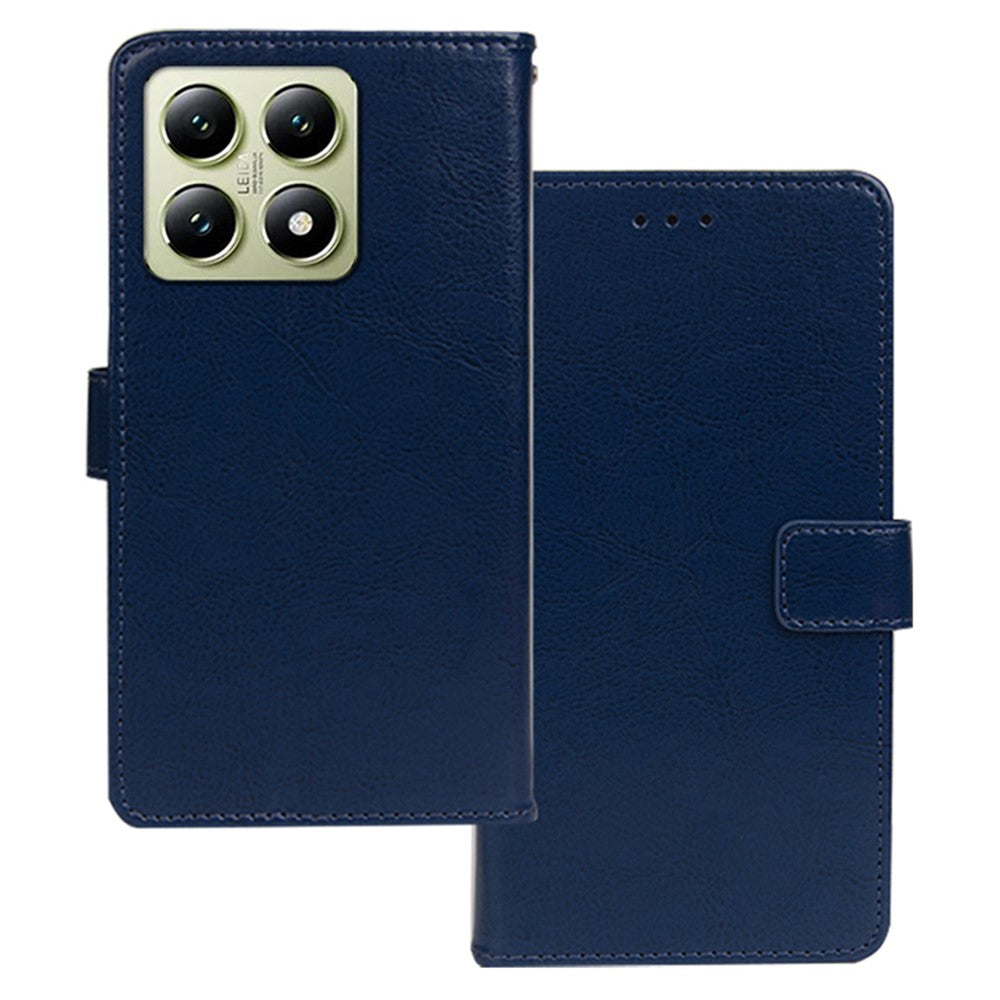 IDEWEI for Xiaomi 14T Case Card Slots Holder Leather Phone Cover Crazy Horse Texture