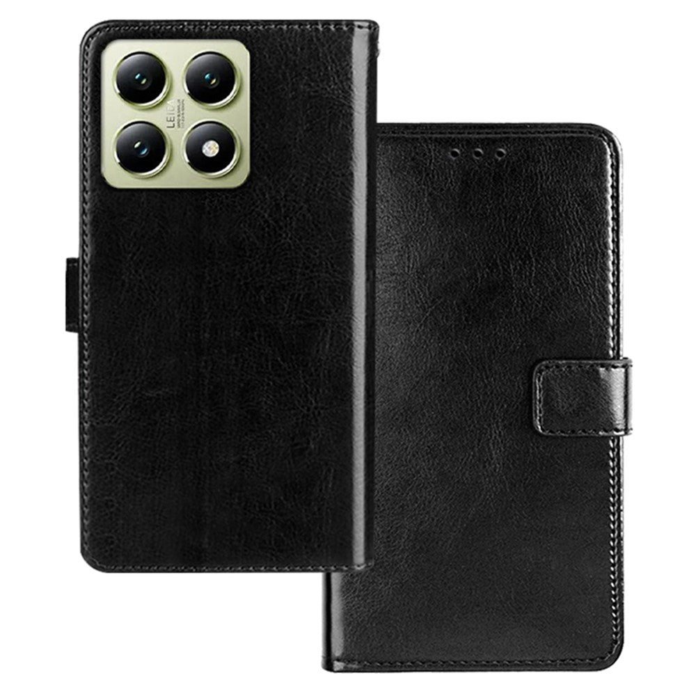 IDEWEI for Xiaomi 14T Case Card Slots Holder Leather Phone Cover Crazy Horse Texture