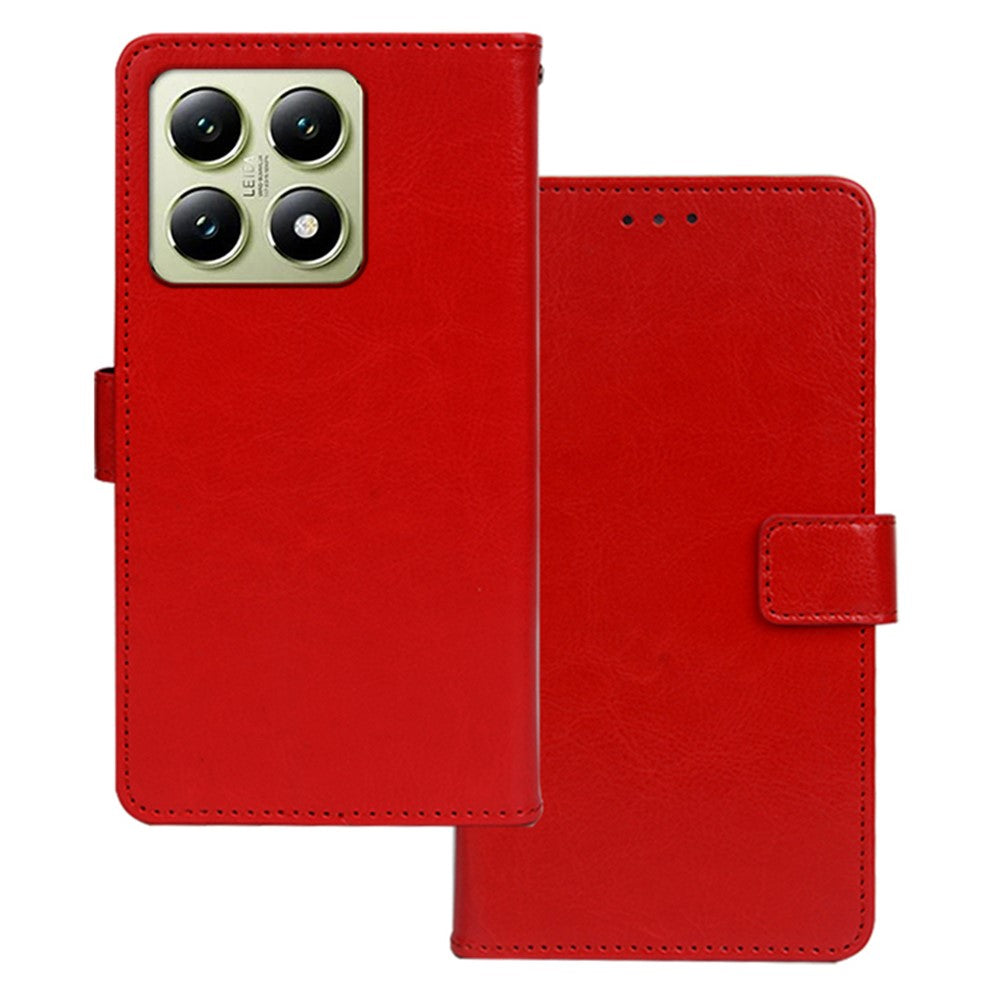 IDEWEI for Xiaomi 14T Case Card Slots Holder Leather Phone Cover Crazy Horse Texture