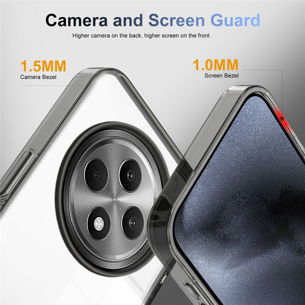 For Oppo Reno12 F 4G / 5G Clear Phone Case TPU+PC Anti-Slip Drop-Proof Back Cover