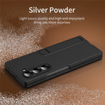 For Samsung Galaxy Z Fold5 5G Case Kickstand PC Phone Cover with Alloy Lens Ring