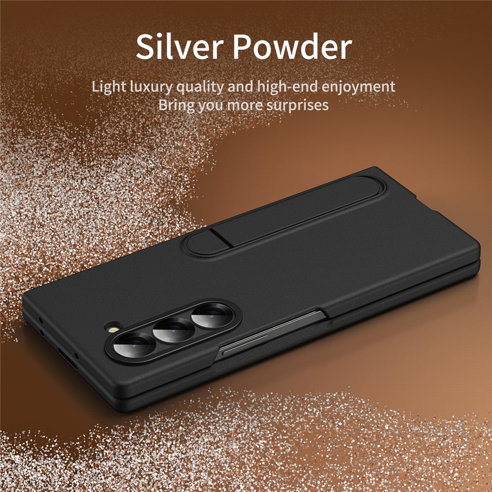 For Samsung Galaxy Z Fold5 5G Case Kickstand PC Phone Cover with Alloy Lens Ring