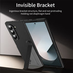 For Samsung Galaxy Z Fold5 5G Case Kickstand PC Phone Cover with Alloy Lens Ring