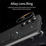 For Samsung Galaxy Z Fold5 5G Case Kickstand PC Phone Cover with Alloy Lens Ring