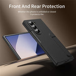 For Samsung Galaxy Z Fold5 5G Case Kickstand PC Phone Cover with Alloy Lens Ring