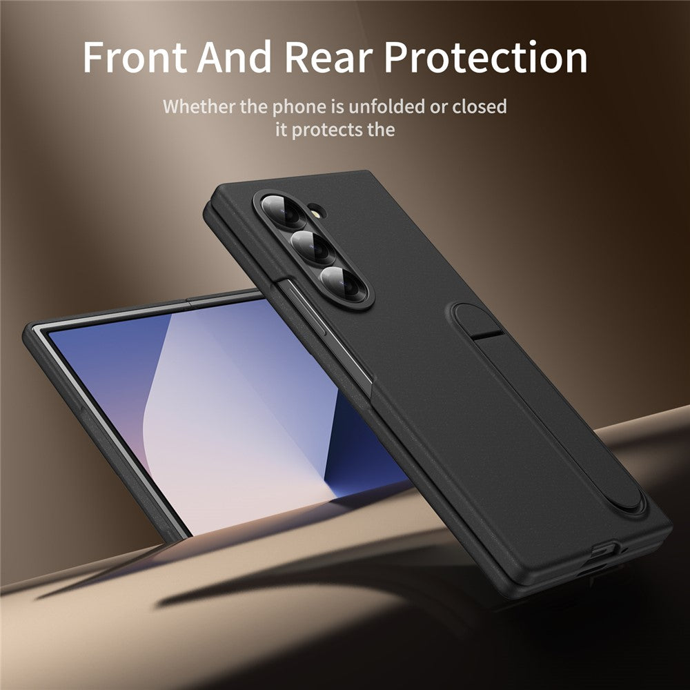 For Samsung Galaxy Z Fold5 5G Case Kickstand PC Phone Cover with Alloy Lens Ring