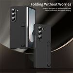 For Samsung Galaxy Z Fold5 5G Case Kickstand PC Phone Cover with Alloy Lens Ring