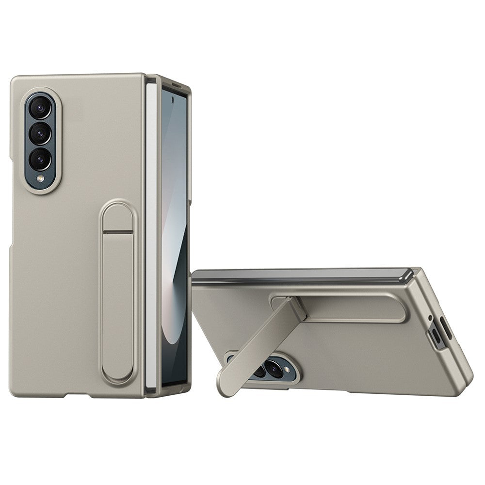 For Samsung Galaxy Z Fold4 5G Case Kickstand PC Phone Cover with Alloy Lens Ring