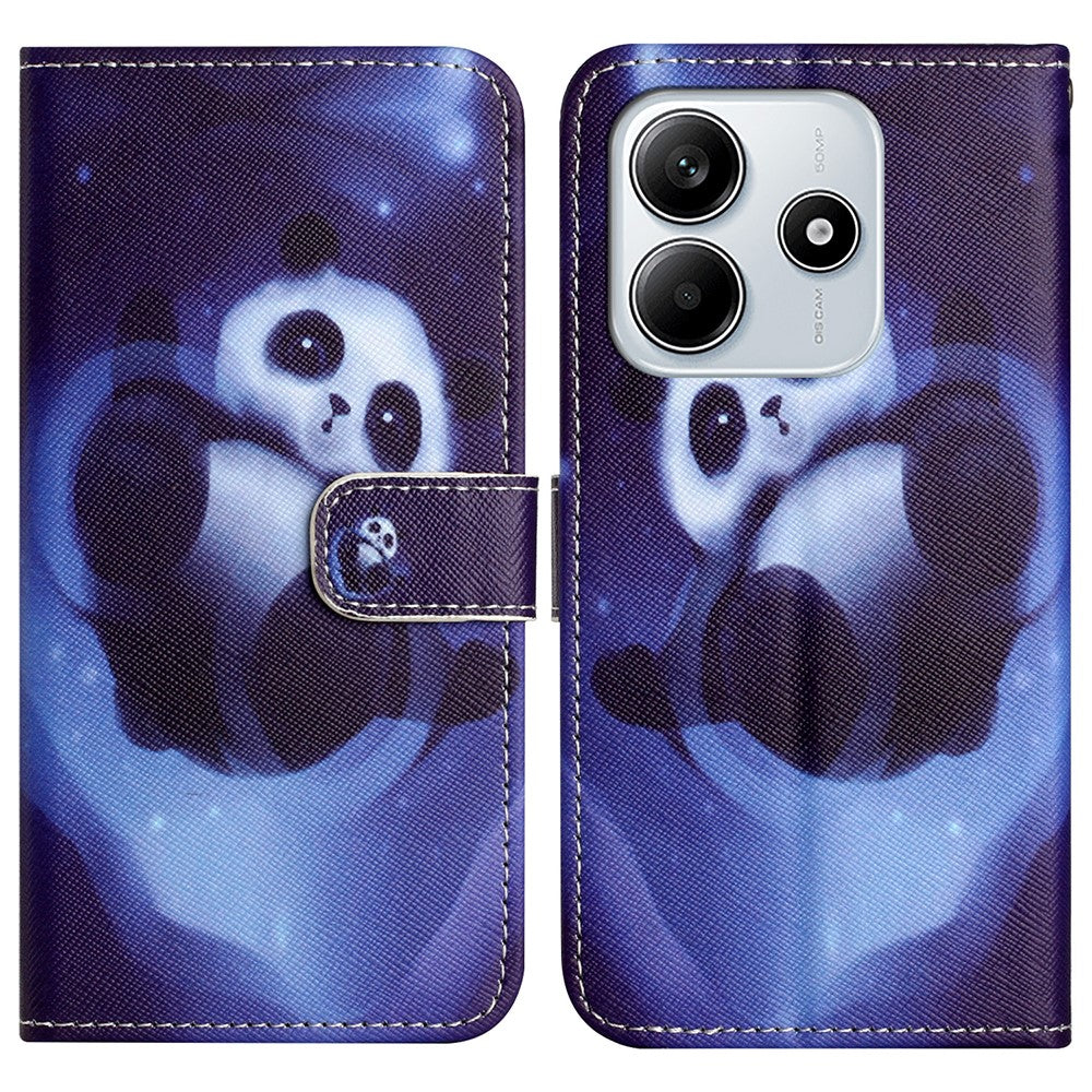 For Xiaomi Redmi Note 14 5G Case Pattern Print PU Leather Wallet Phone Cover Cross Texture