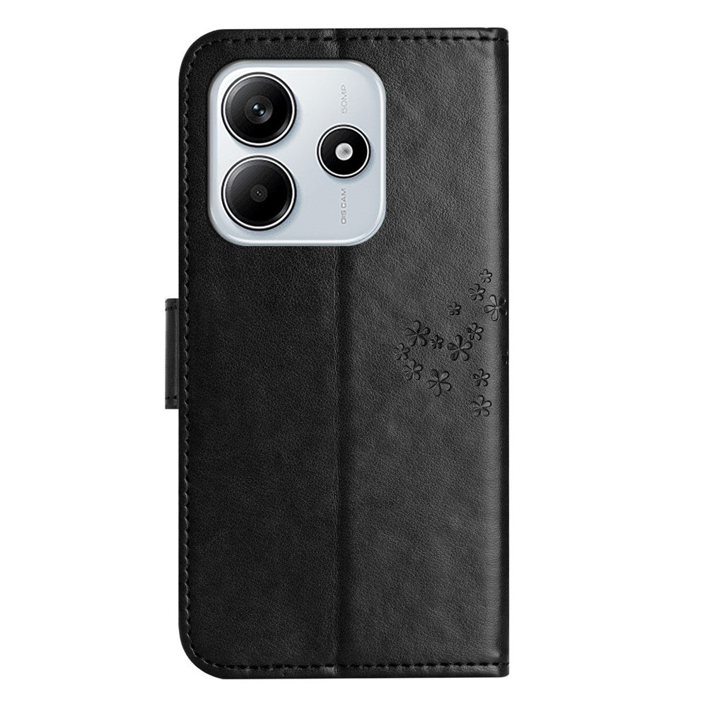 For Xiaomi Redmi Note 14 5G Case PU Leather Owl Tree Imprinted Wallet Phone Cover